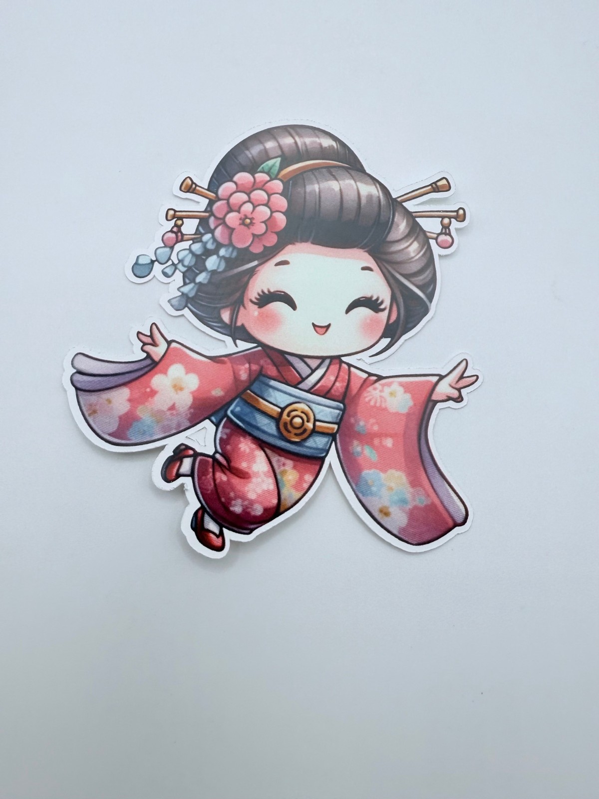 Brand New Cute Anime Japanese Kimono Geisha Sticker 3.25″ by 3.5″