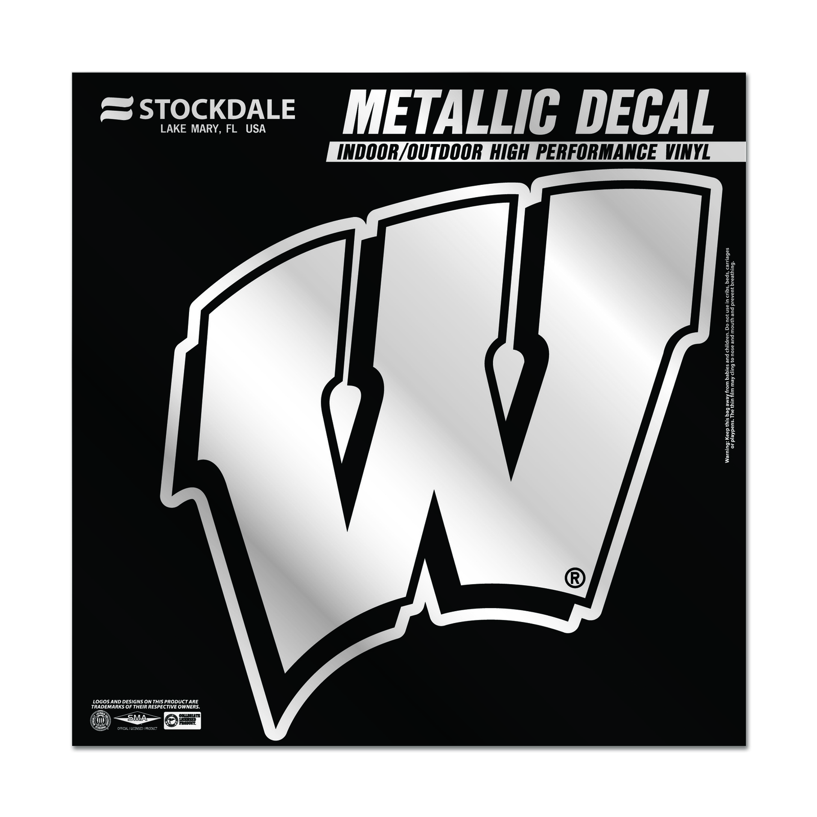 Wisconsin Badgers 5″ x 5″ Metallic Window Decal