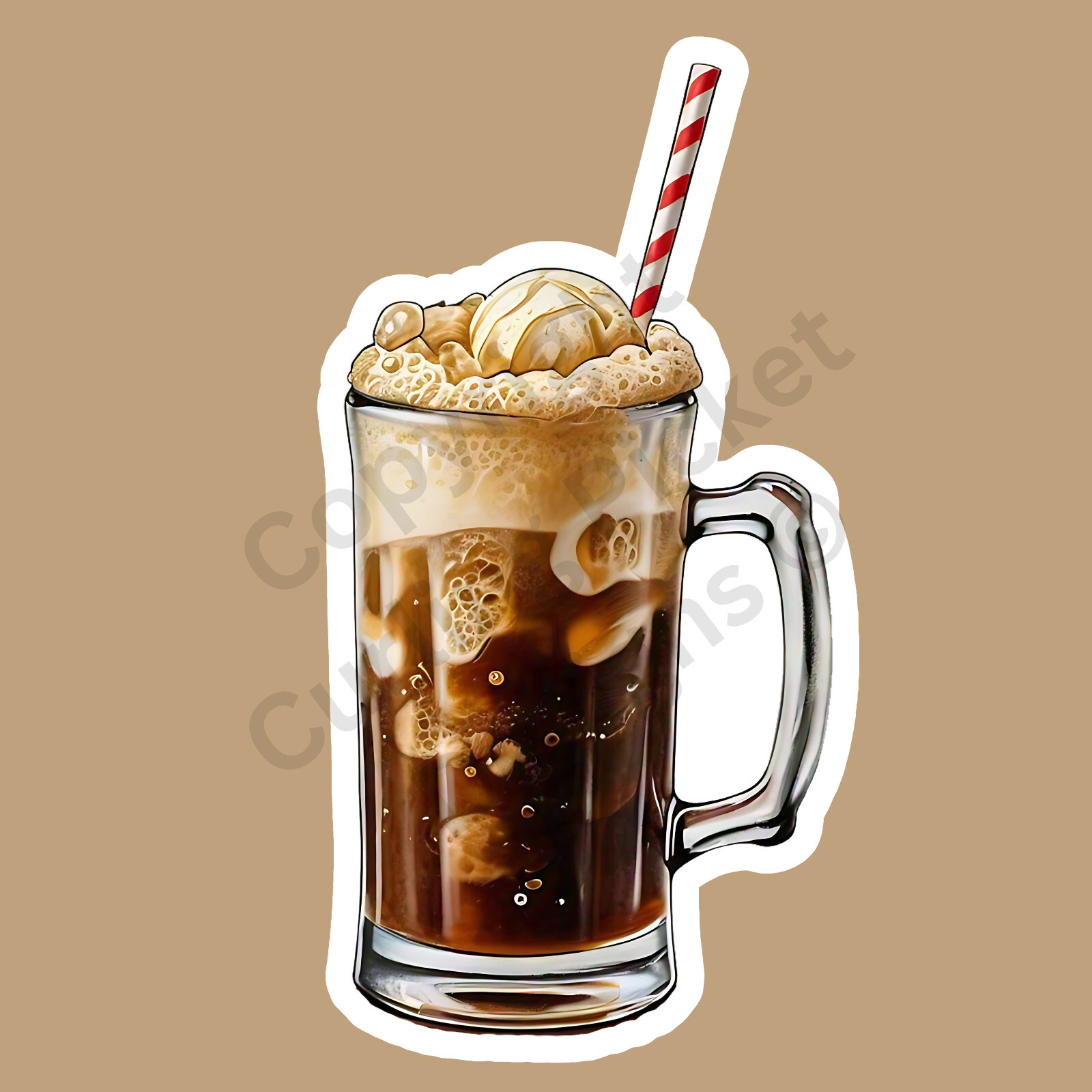 Old Fashioned Rootbeer Float Ice Cream Food 4″ Vinyl Sticker