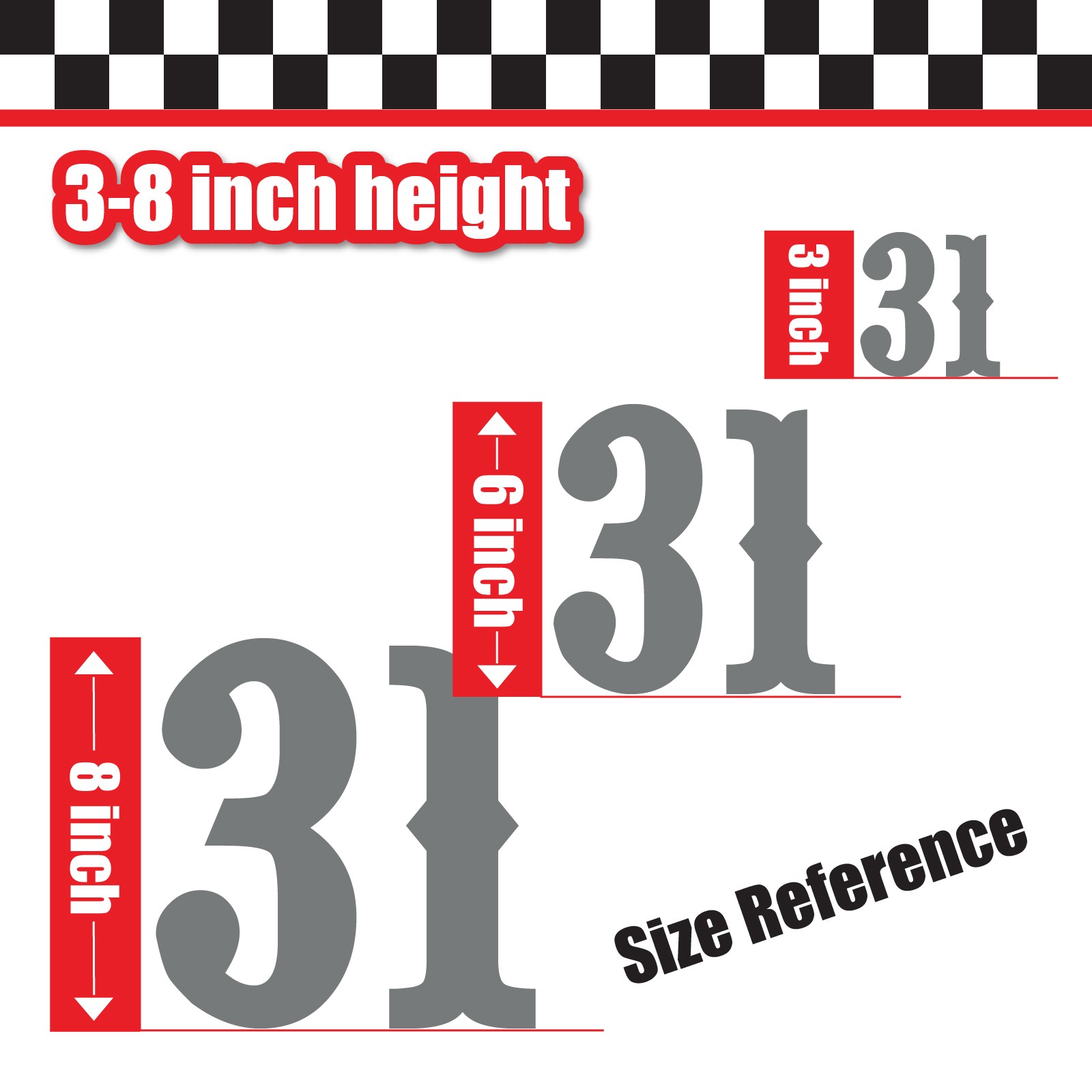 3 Digit Single Number Stickers Custom Decal Locker Door 3pcs Pointedly Mad