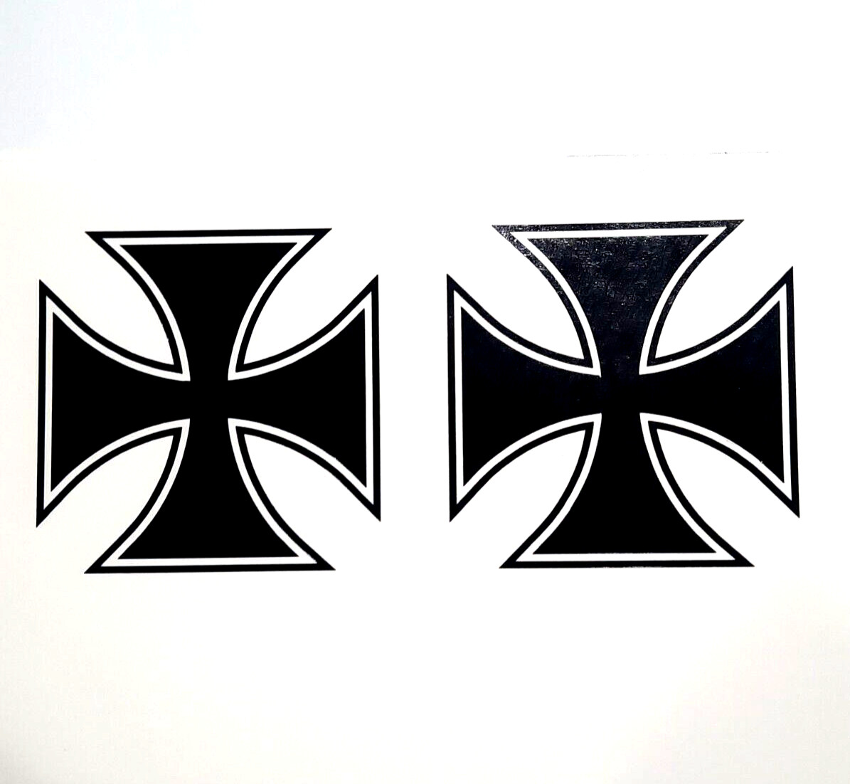 German Maltese Iron Cross Decals – Set of 2 – 2″ Tall – Select Color