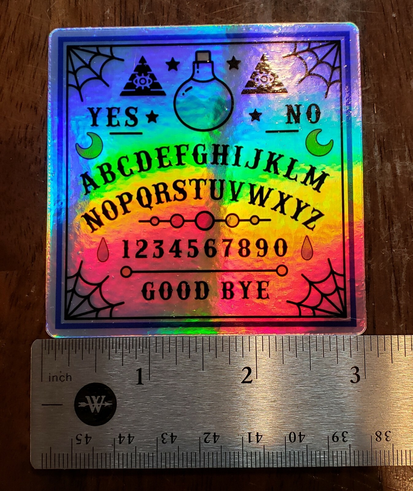 OUIJA SPIRIT BOARD Holographic Sticker Vinyl 3 inch UV WEATHER RESISTANT