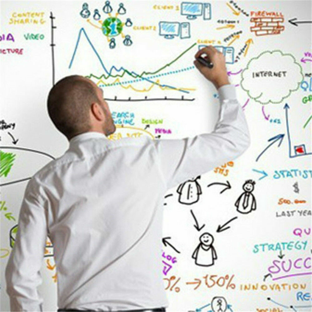 200*45cm DRY WIPE Removable Whiteboard Vinyl Wall Sticker Office Home Mark Show