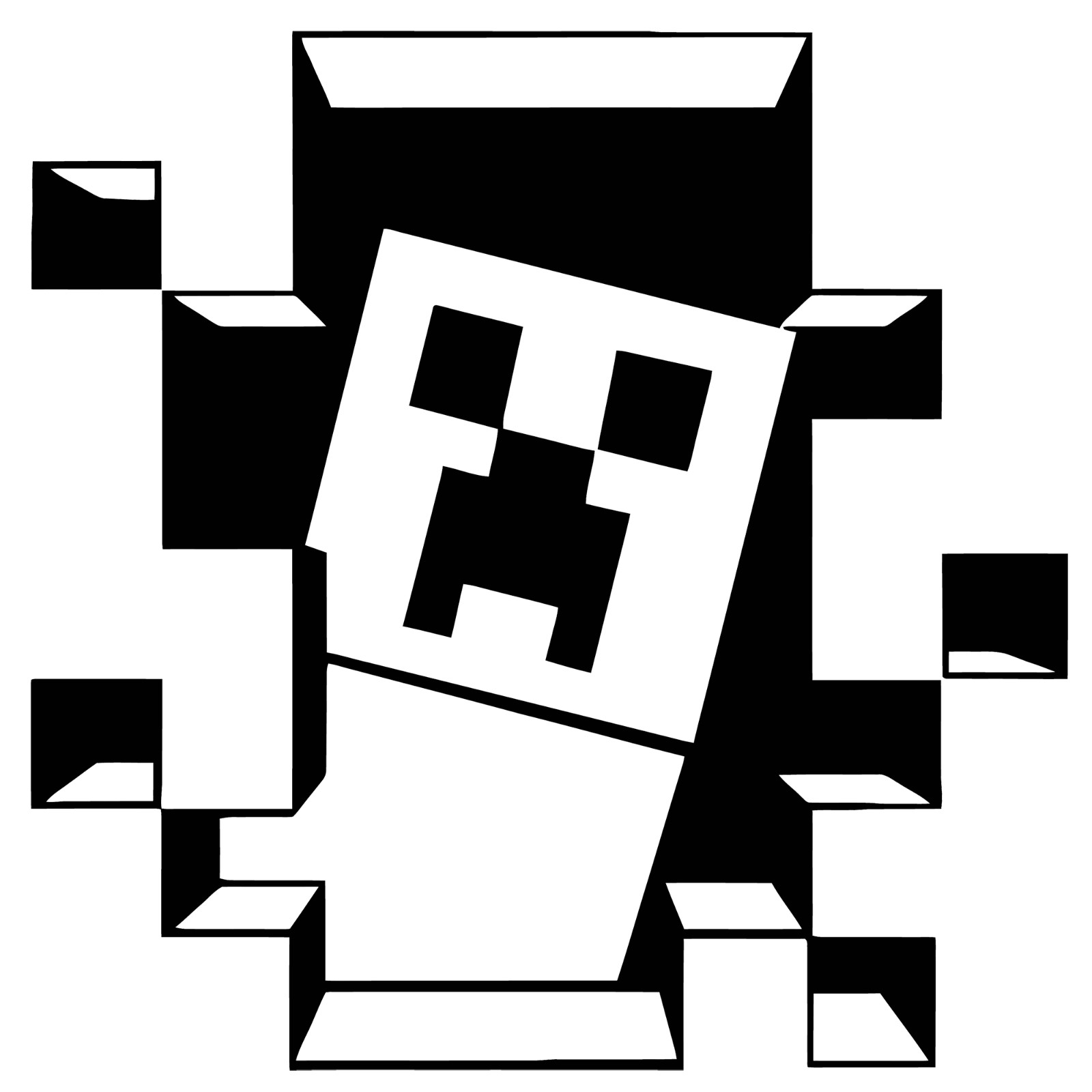 6″ Video Game Minecraft Creeper Breaking Through Wall Vinyl Decal Sticker