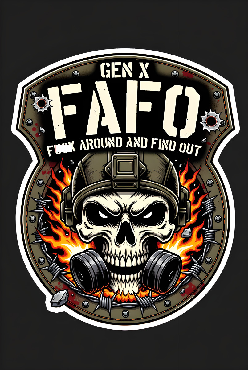 👀 GEN X Military Style FAFO SKULL 4″ Premium Matte Sticker/Decal! GenX01🔥