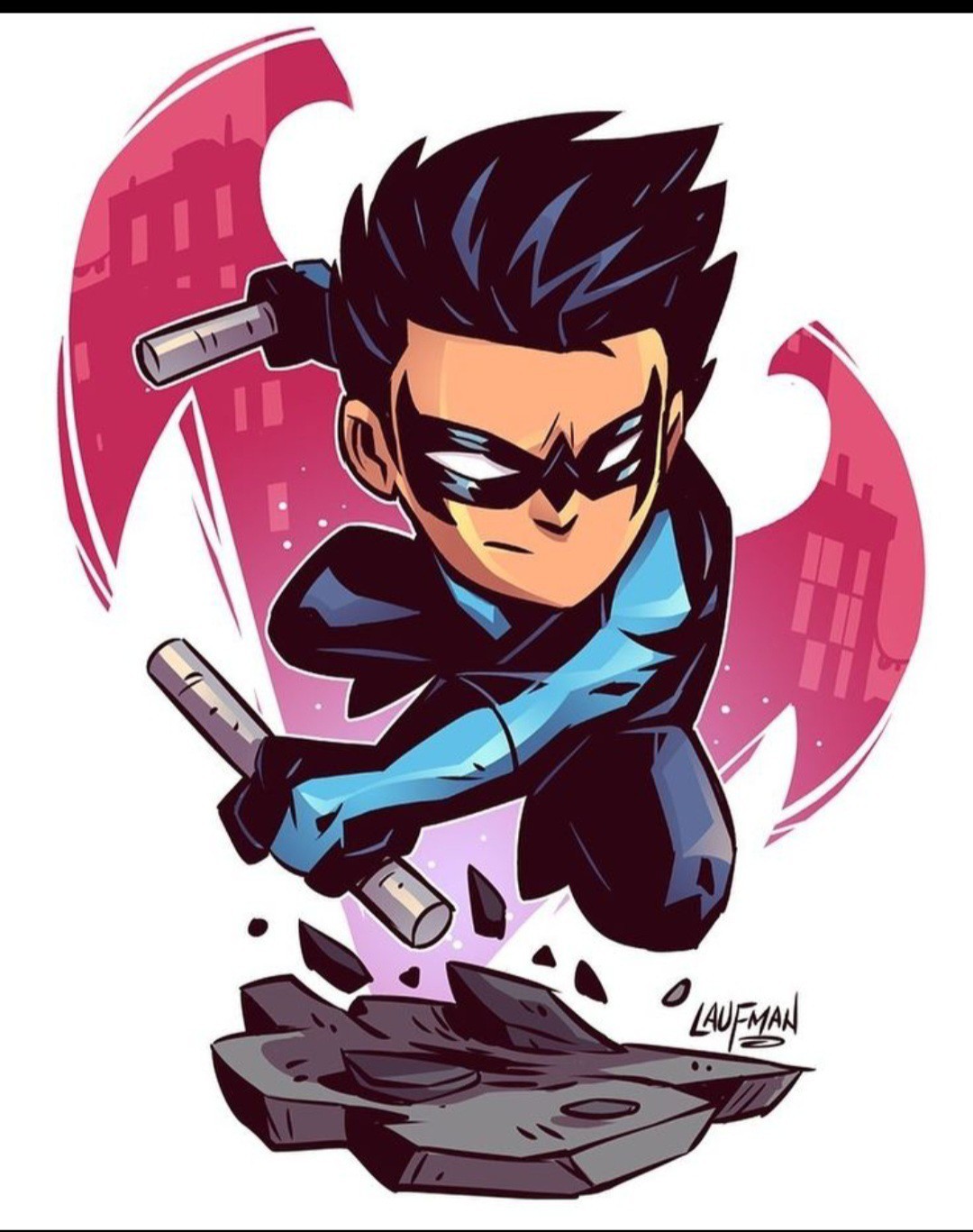 BATMANS X NIGHTWING X VYNIL HIGH-GLOSS DIE-CUT STICKER X 2.5X2.5 X BATMAN