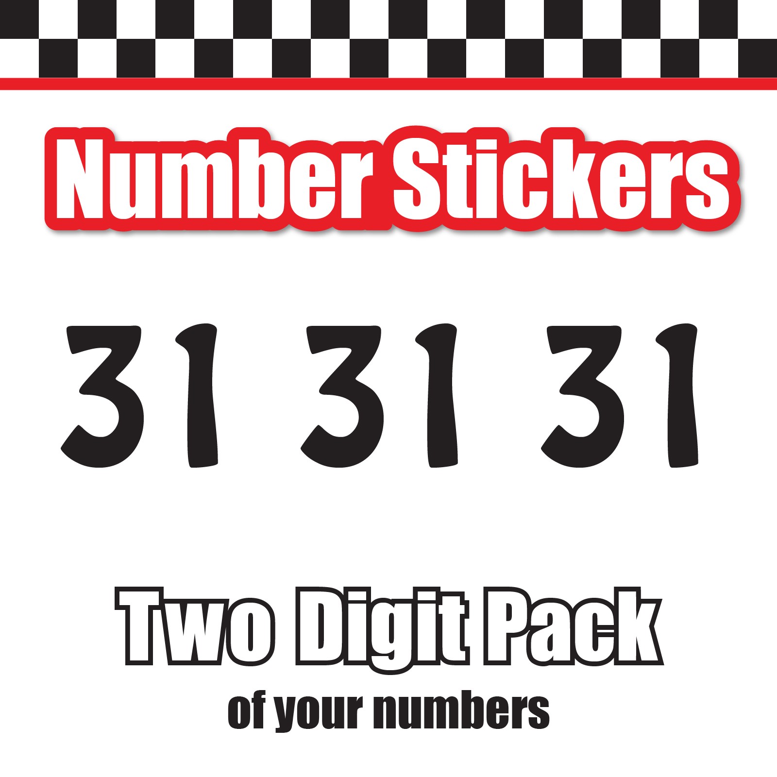 3 Digit Single Number Stickers Custom Decal Locker Door 3pcs Boffo SSi