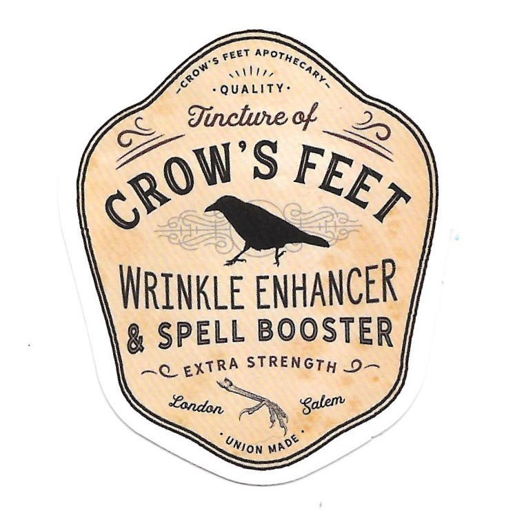Crows Feet Tincture Sticker Wrinkle Spell Booster Vinyl Die Cut Journal Decal