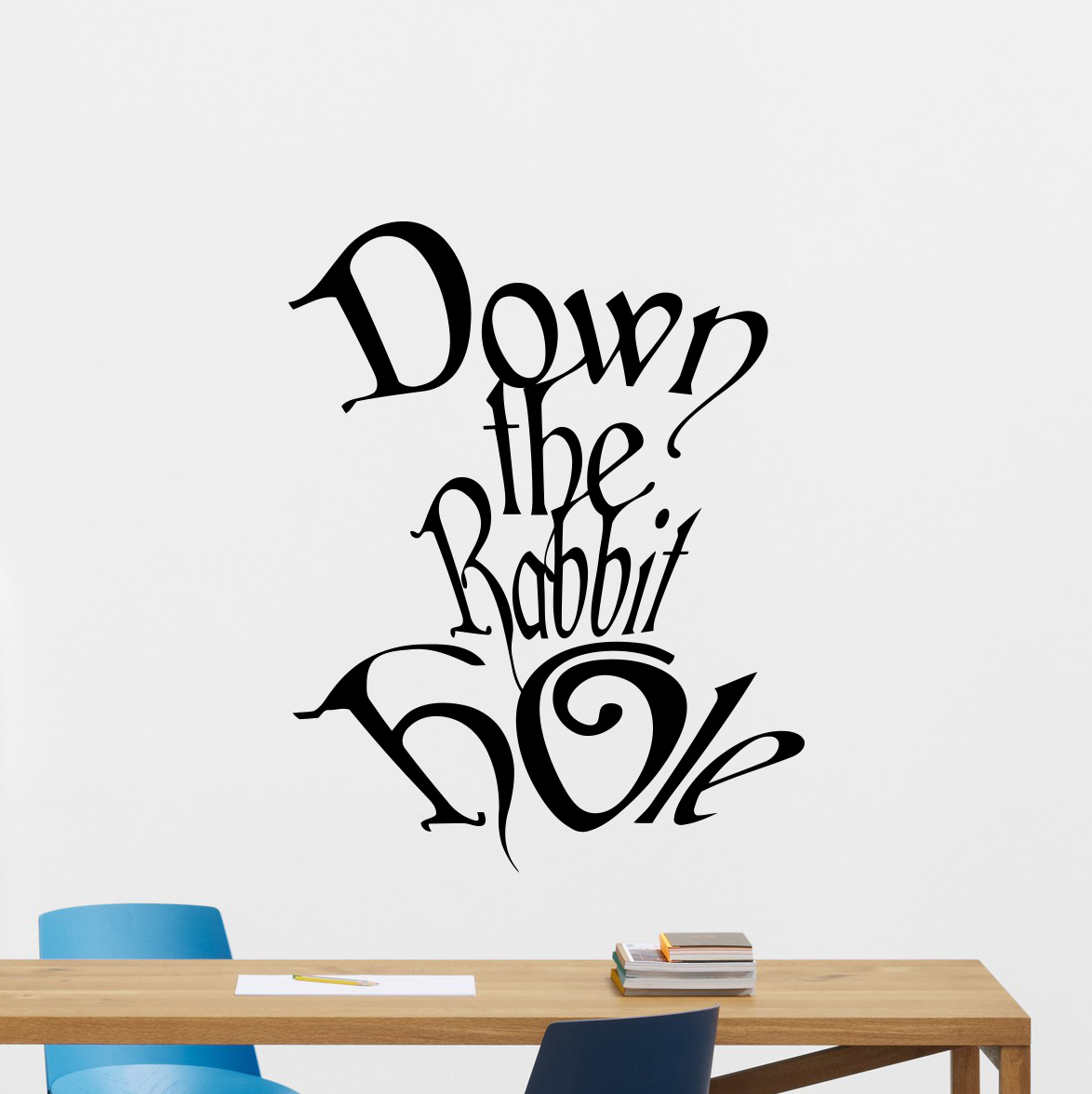 Down The Rabbit Hole Wall Decal Alice In Wonderland Vinyl Sticker Mural 47crt