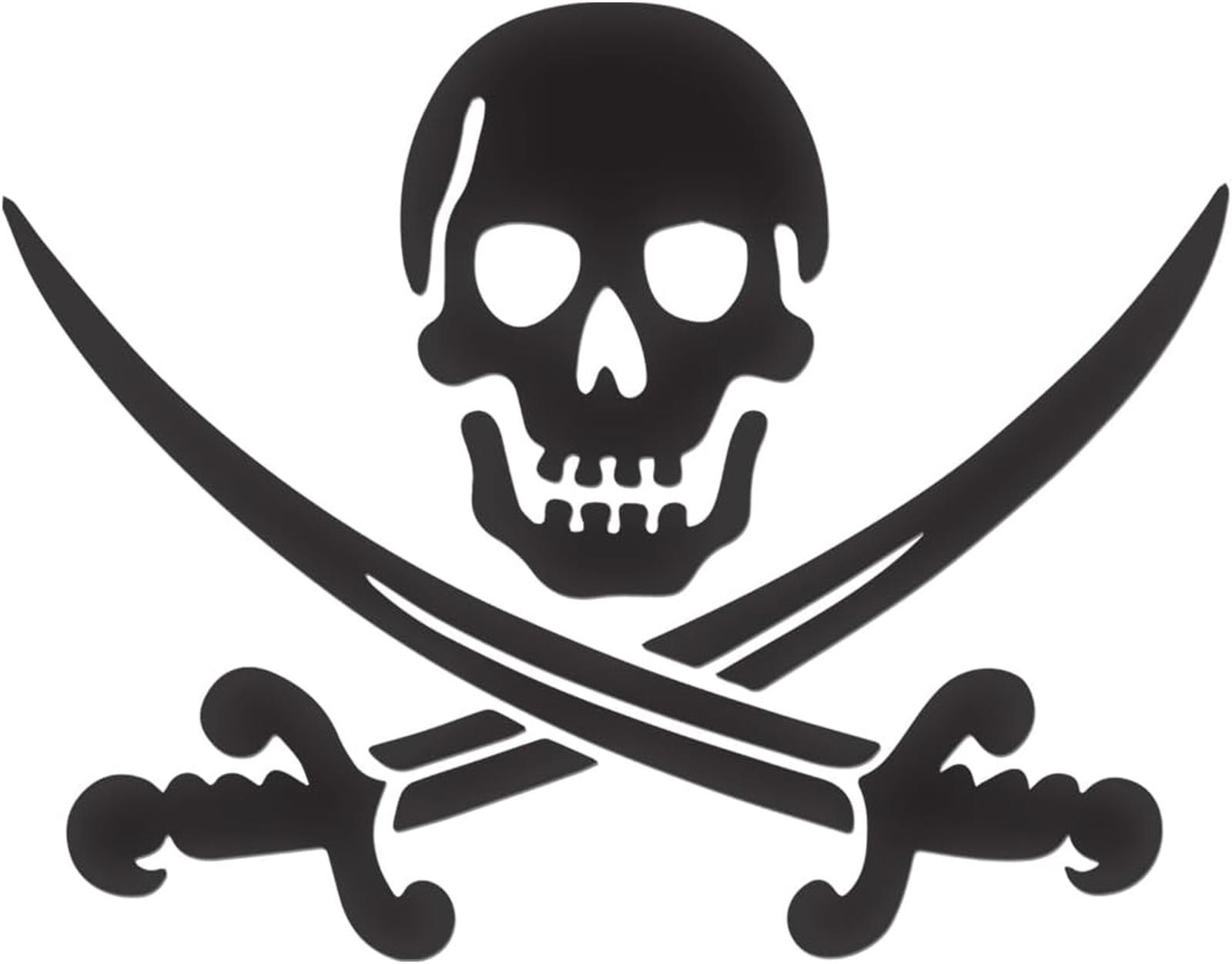 Crossed Swords Pirate Skull Vinyl Decal Stickers 4.9″x 3.8″