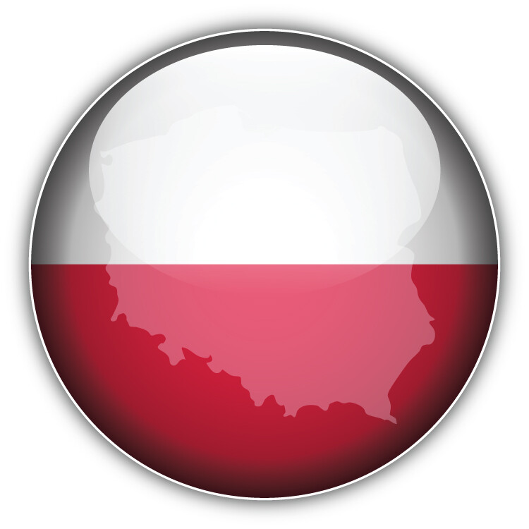 Poland Glossy Flag Map Label Car Bumper Sticker Decal
