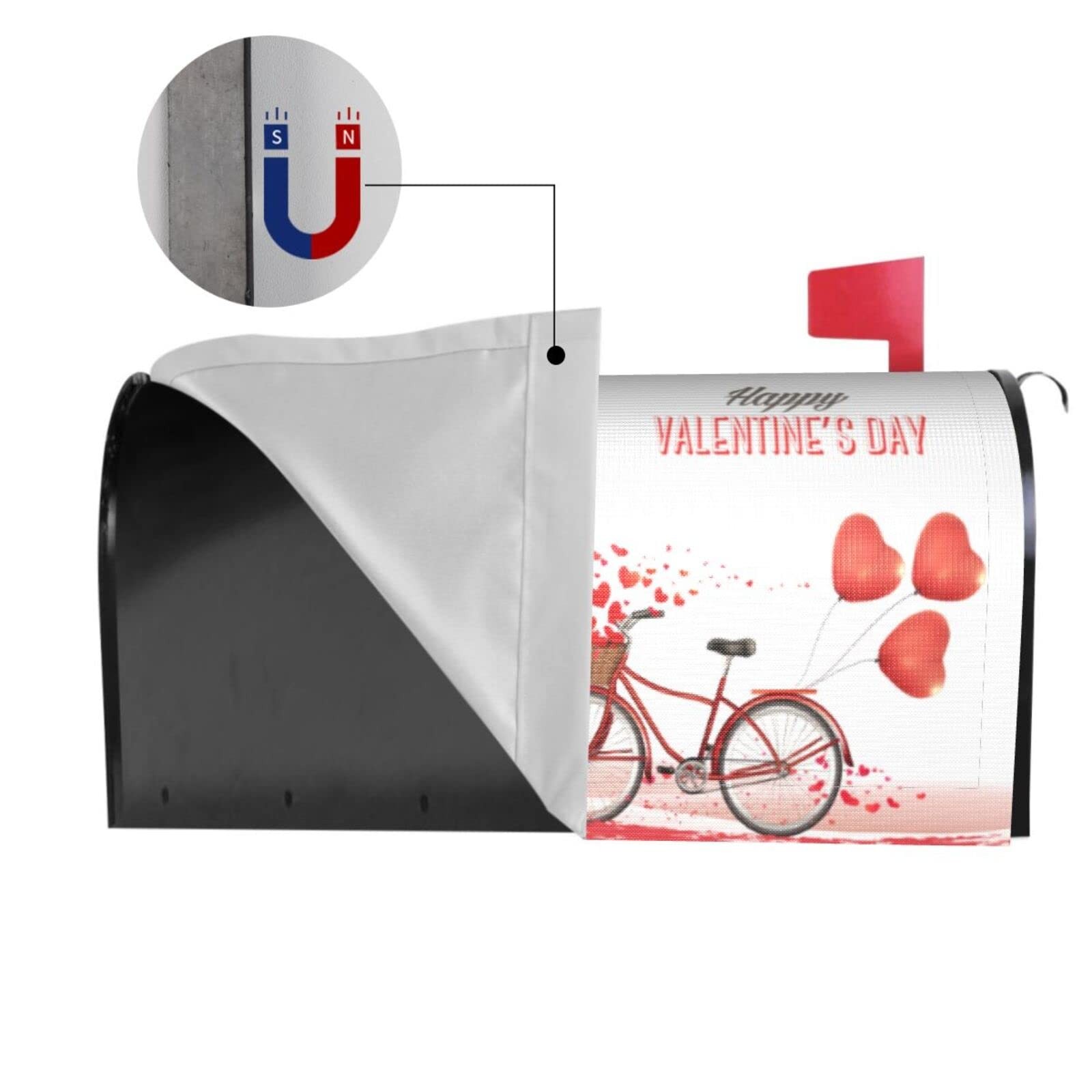Harooni Romantic Valentine’s Mailbox Cover 21×18 inch, A Bike and a Tree