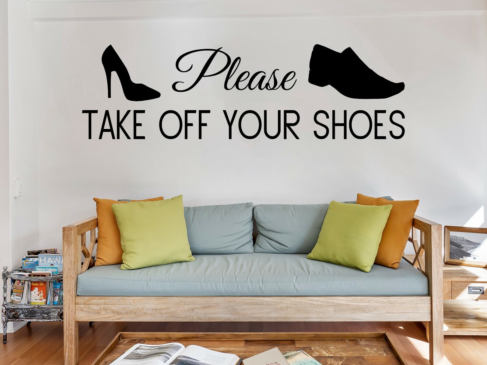 Please Take Off Your Shoes Vinyl Sign Decal & Sticker Car & Home Decor Wall Art