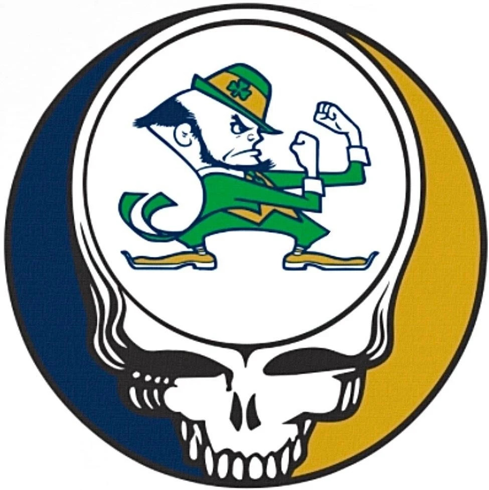 GRATEFUL DEAD Notre Dame Fighting Irish Stealie Sticker **NEW* Measures 4″ x 4″