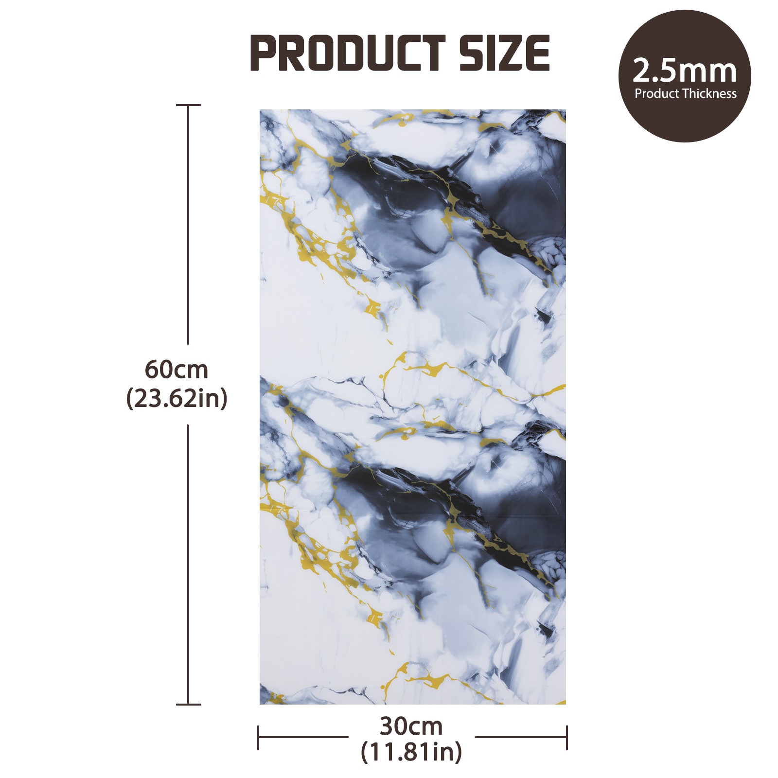 11.8×23.6in Waterproof Marble Peel&Stick Backsplash Tile Wall Panels for Kitchen