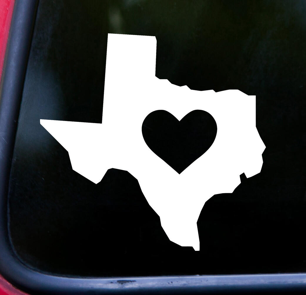 Texas Vinyl Decal – Heart Love Home Lone Star State Native Texan – Sticker