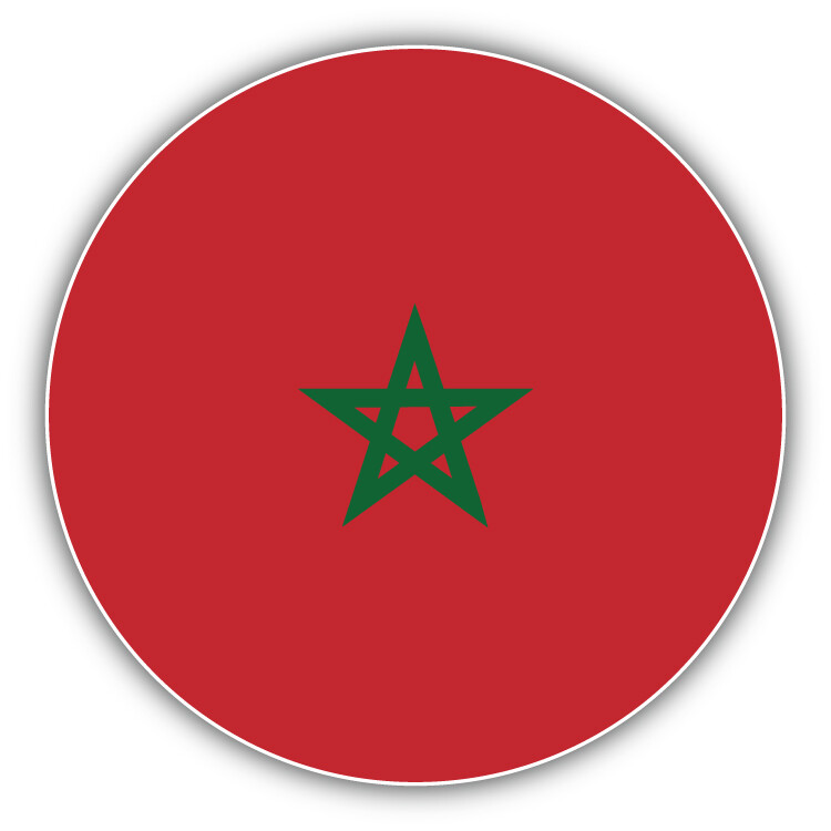 Morocco Round Flag Label Car Bumper Sticker Decal