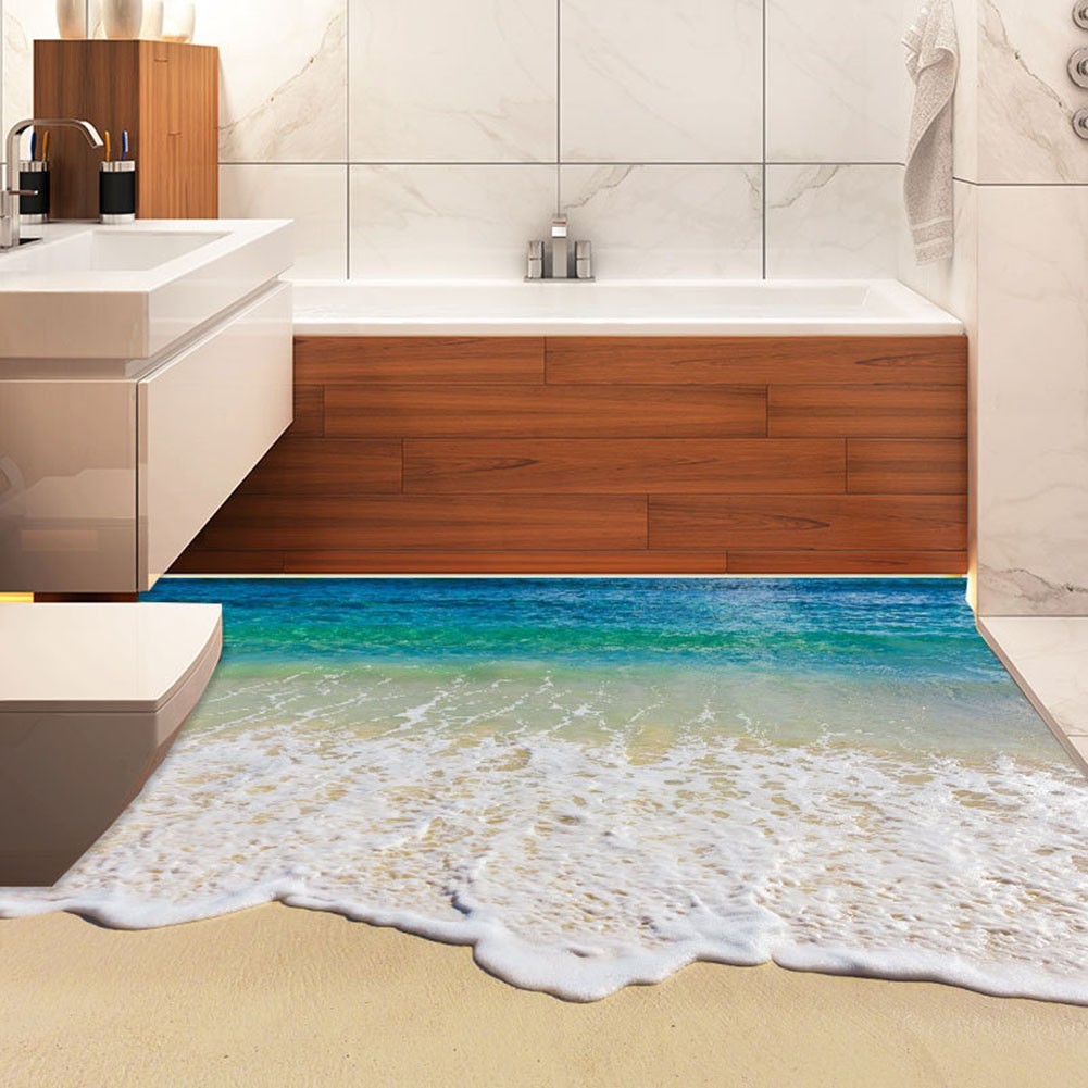 High Quality None Floor Stickers Sticker Sea Stickers 1set 35.43*22.83″ 3D