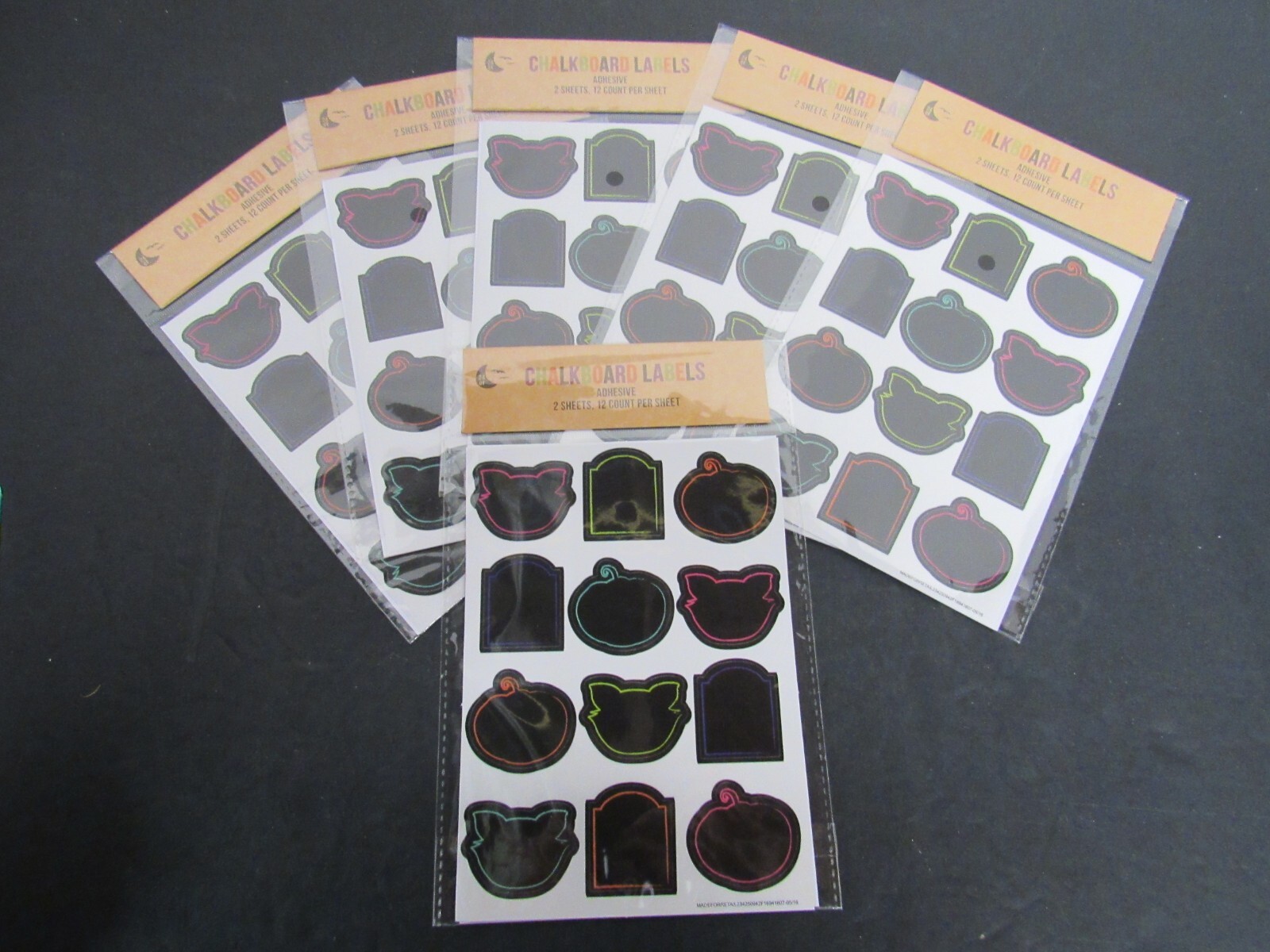 NEW 6 Packs Chalkboard Labels Adhesive ~ 24 Labels (2 Sheets of 12) Per Pack