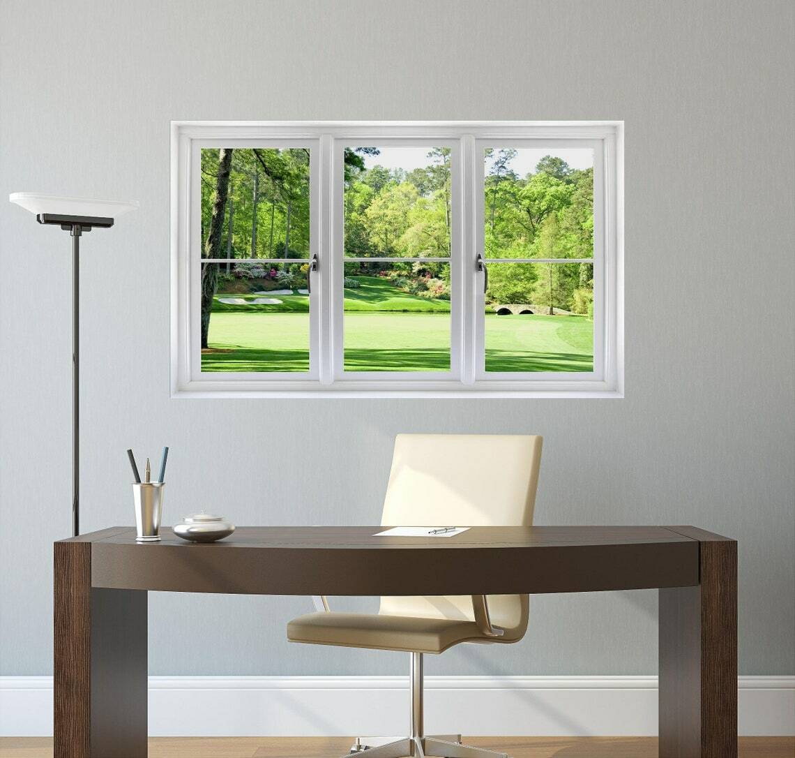 WindowScape 12th Hole at Augusta Golf 3D Window Wall Decal Vinyl Sticker