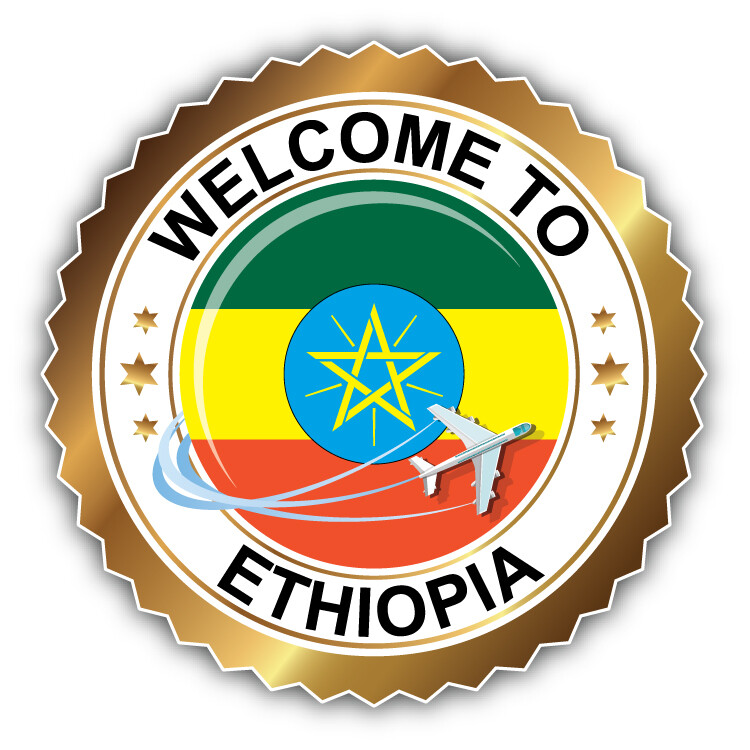 Ethiopia Flag Welcome Label Car Bumper Sticker Decal