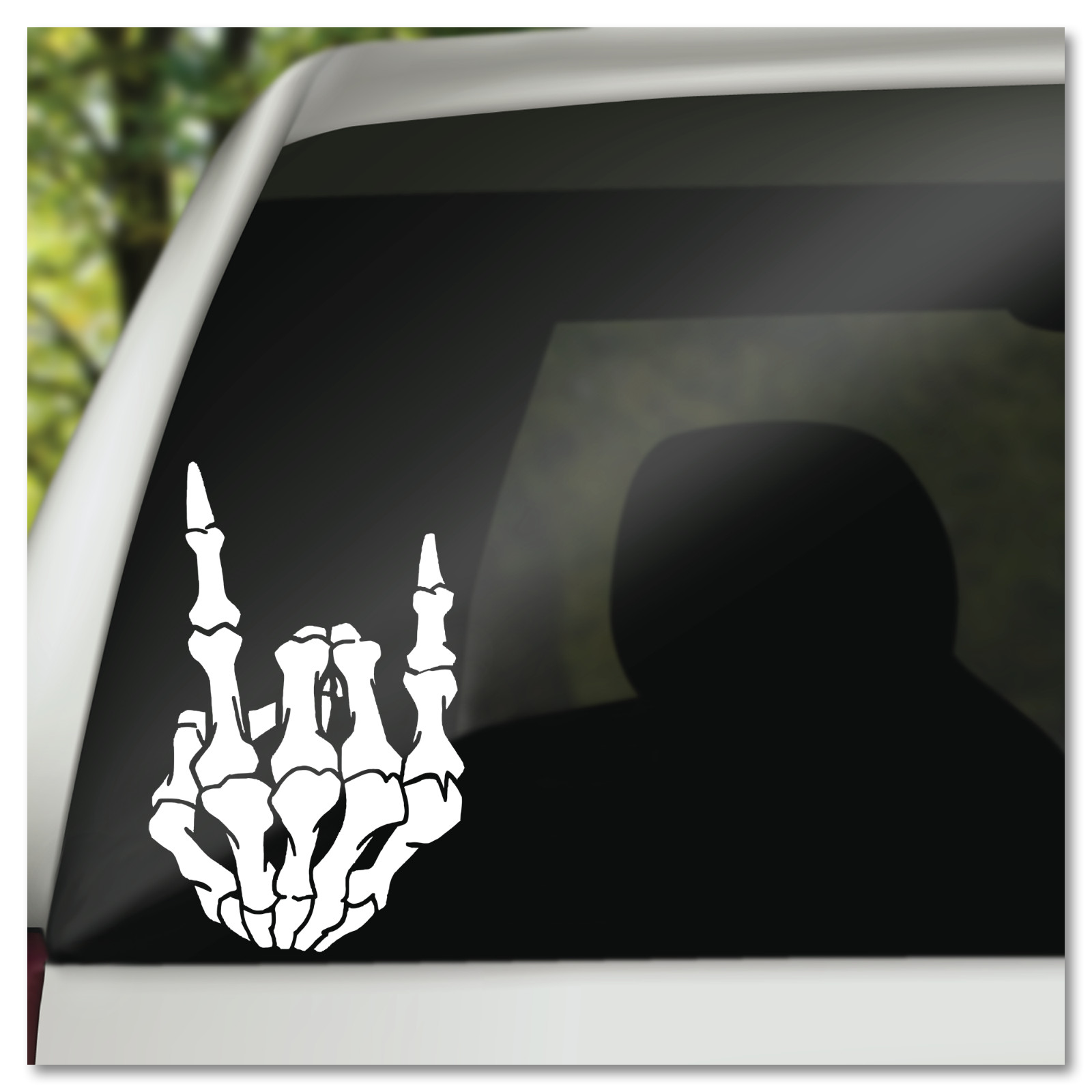 6″ Skeleton Hand Heavy Metal Devil Horns Vinyl Decal Sticker