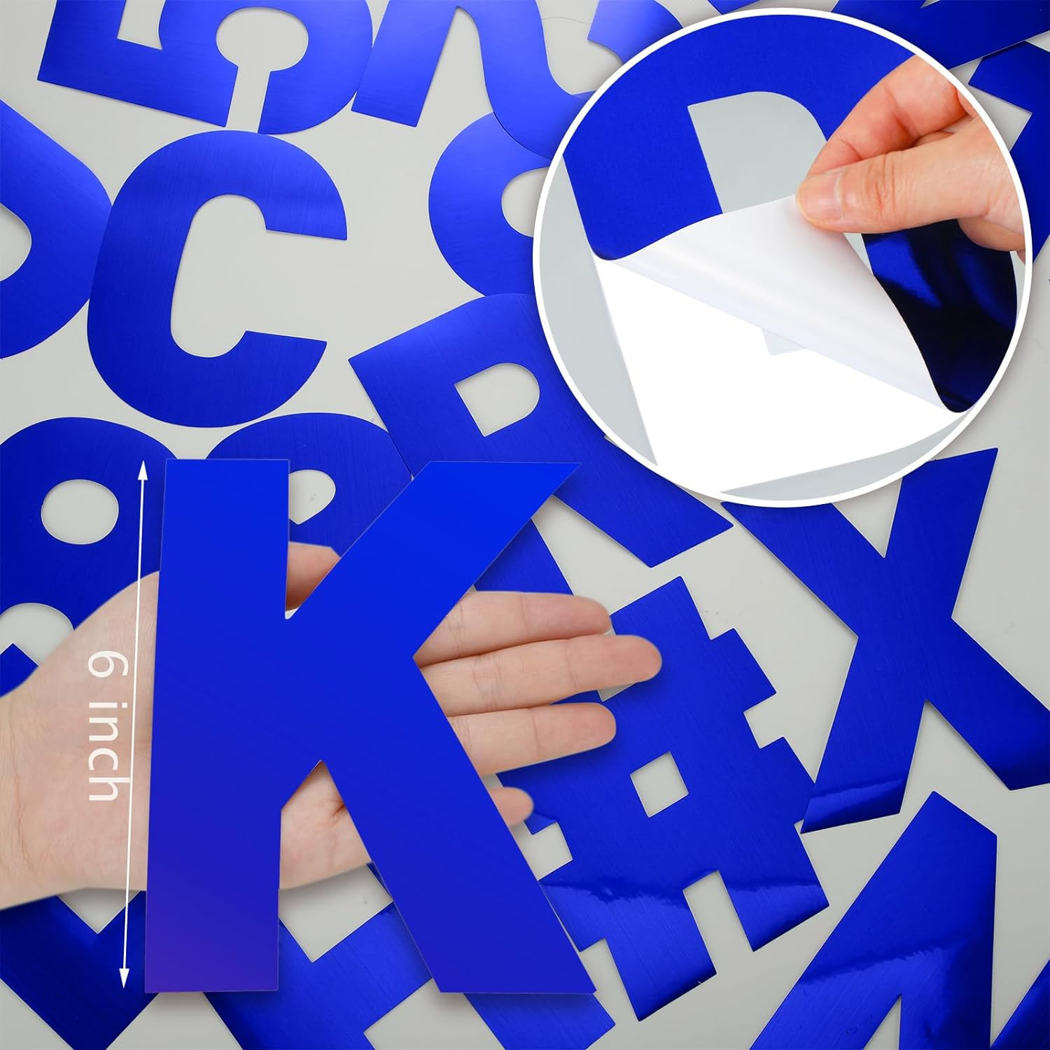 184 Pcs Large Vinyl Letters 6 Inch Big Font Alphabet Number and Symbol Blue