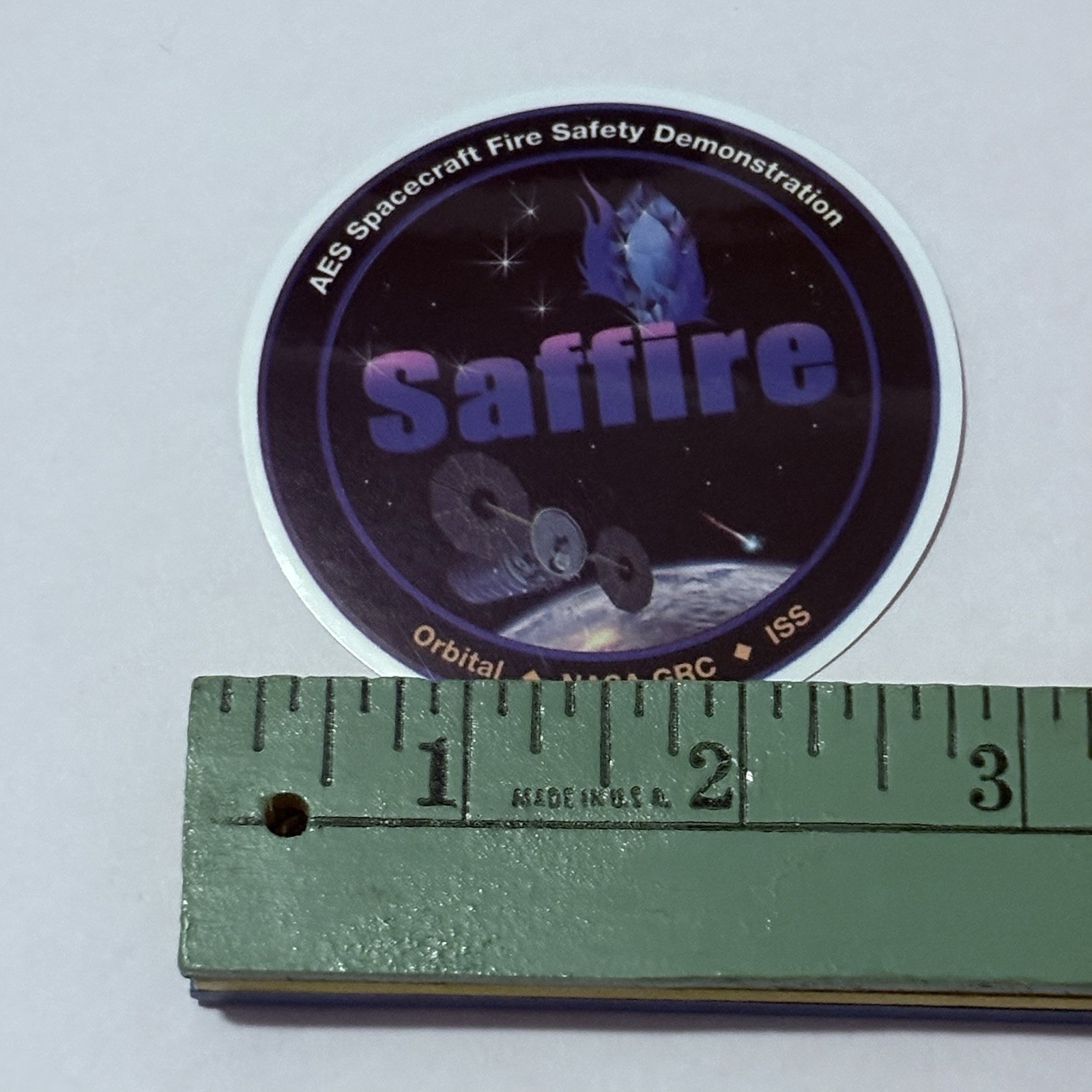 Spacecraft Fire Experiment “Safire” Sticker Vinyl Decal Moon Art NASA Travel P1