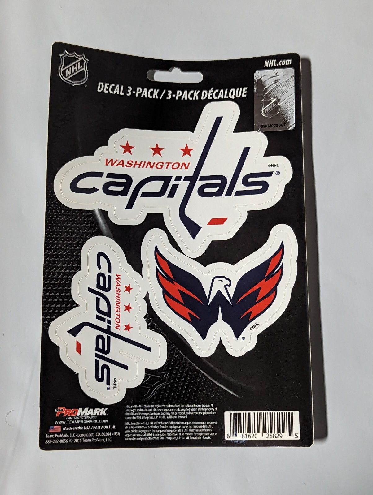 Washington Capitals 3-Pack Die-cut Decals Stickers Sheet Measures 5″ x 7″ New!