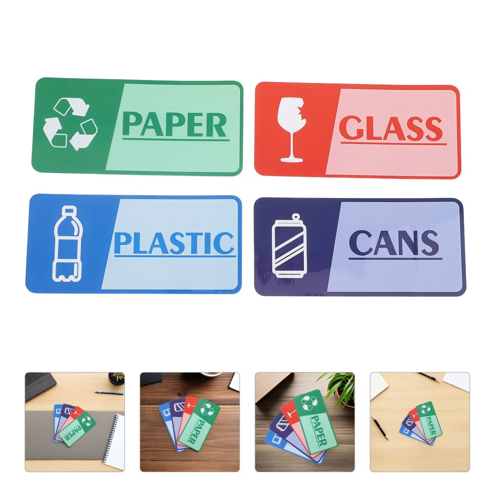 8 Sheets Garbage Collection Reminder Stickers Mixed Recycling Bin Recycle Trash