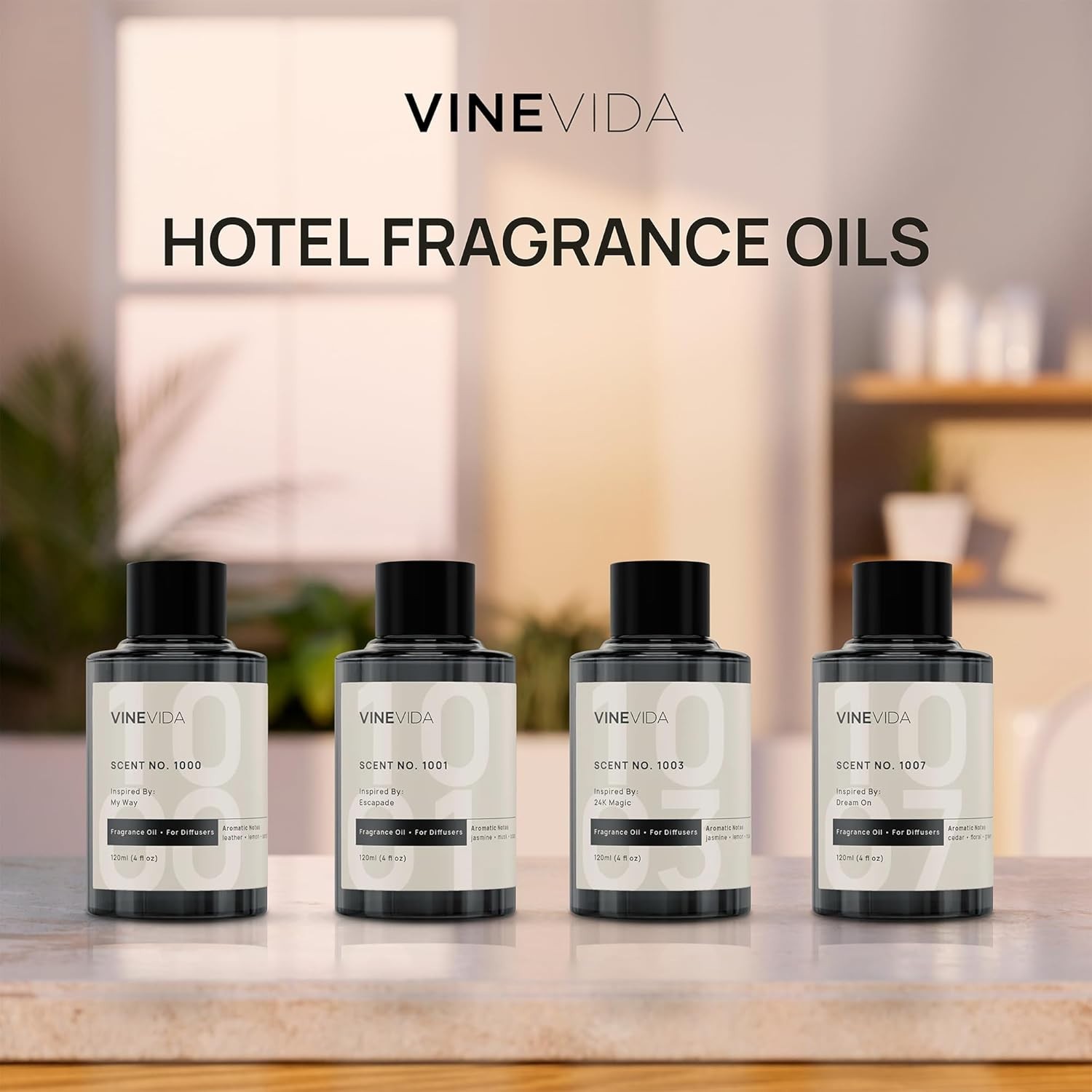 Hotel Fragrance Collection – 4 Pack Diffuser Oils – Cold Air Diffusers