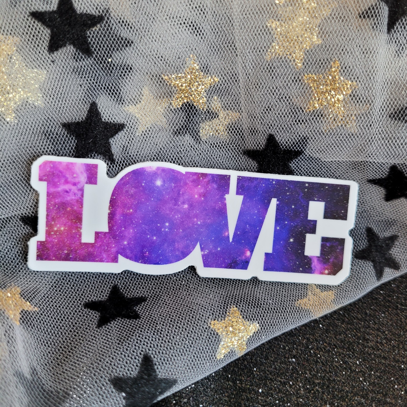 STKR055 GALAXY LOVE Shaped Star Sticker | Vinyl Stickers | Stars Sky Celestial