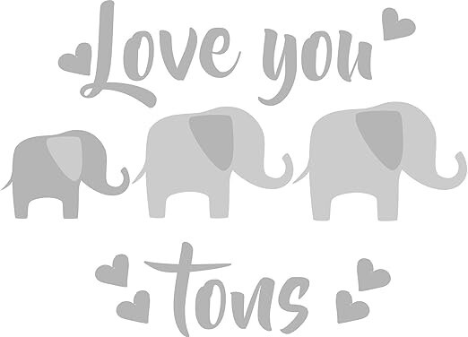 WallPops DWPQ2530 Love You Tons Wall Quote, Grey Nursery Baby Gender Neutral