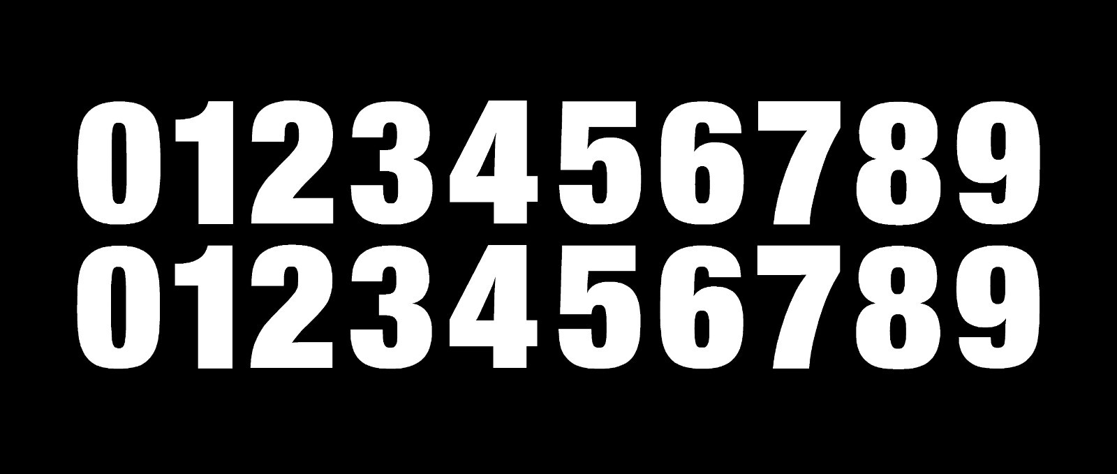 0-9 Reflective Numbers White Sticker Vinyl Decal pick 1″-12″ Set Of 20 (RV2-2)