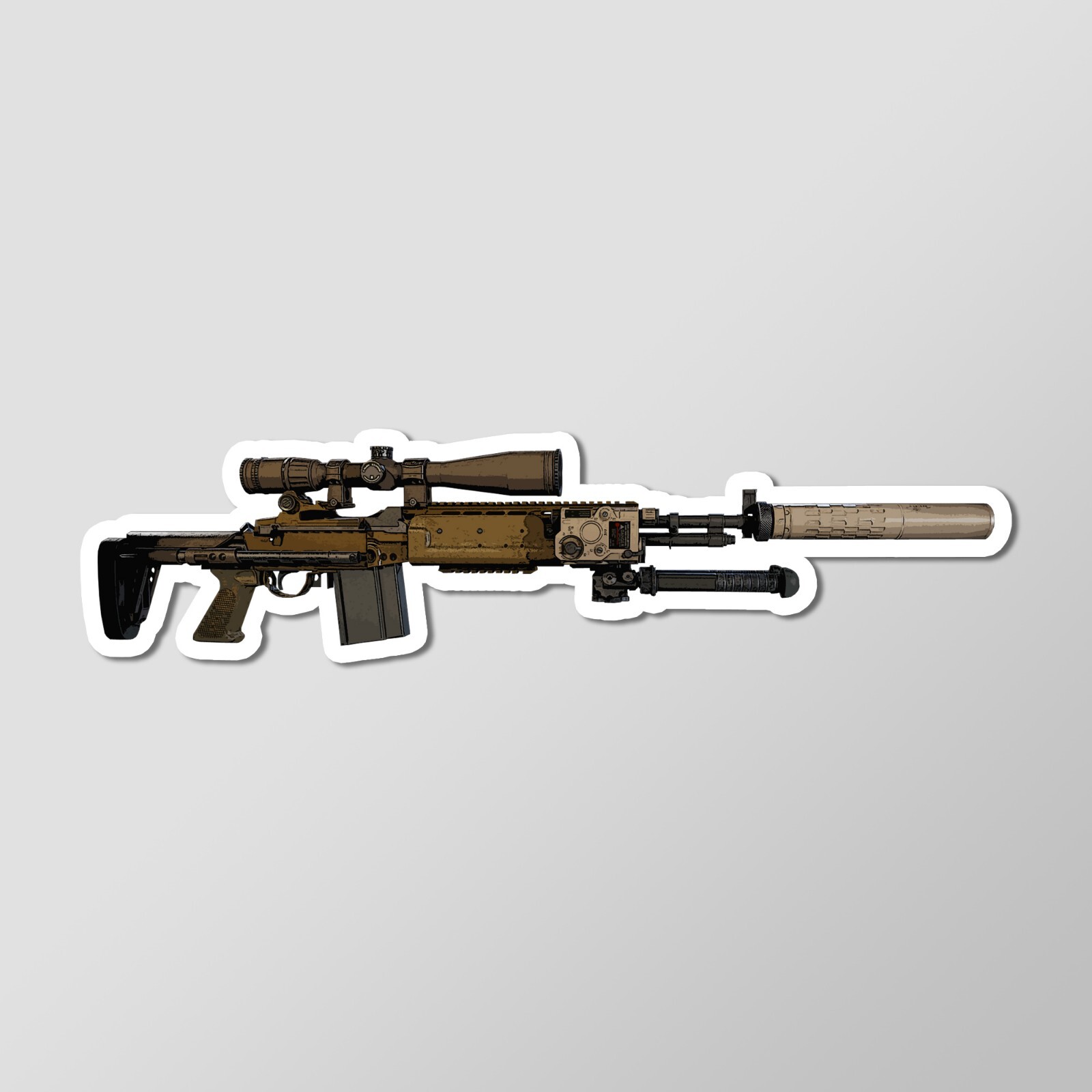MK14 EBR DMR Rifle Gun Art – Laptop Sticker Vinyl 4″ Wide