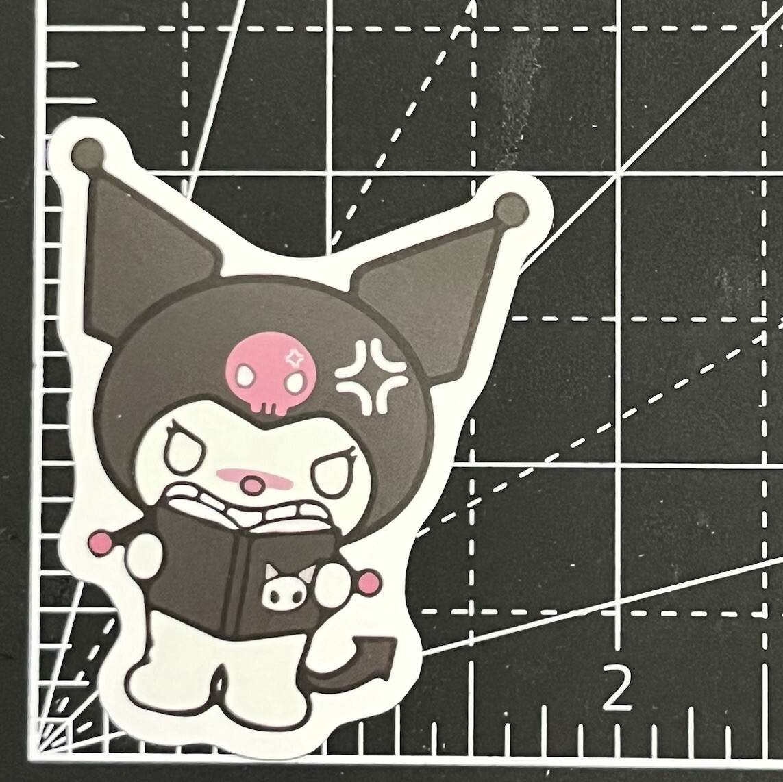 Kuromi Mad ! Violently Angry At Book – Vinyl Sanrio Sticker Bomb Sanrio KAWAII