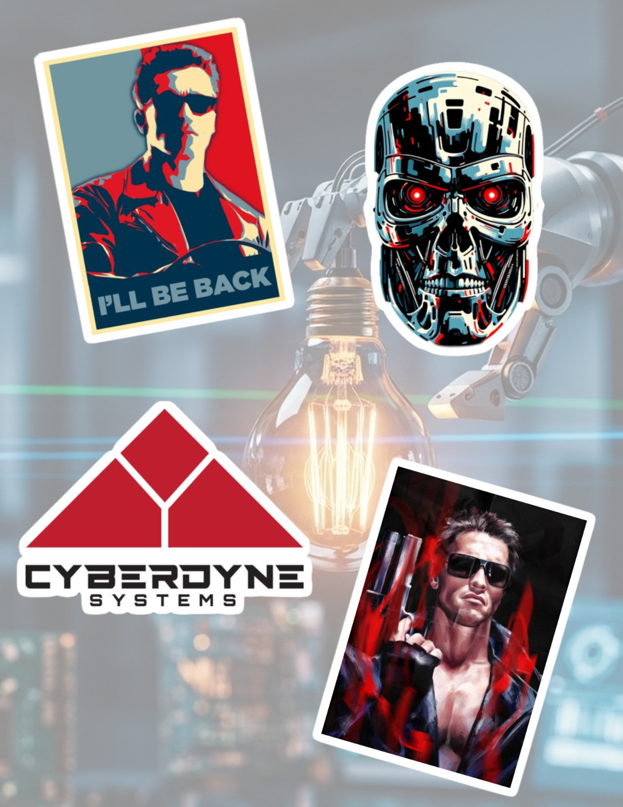 Terminator 80’s Movies 4pc Sticker Pack