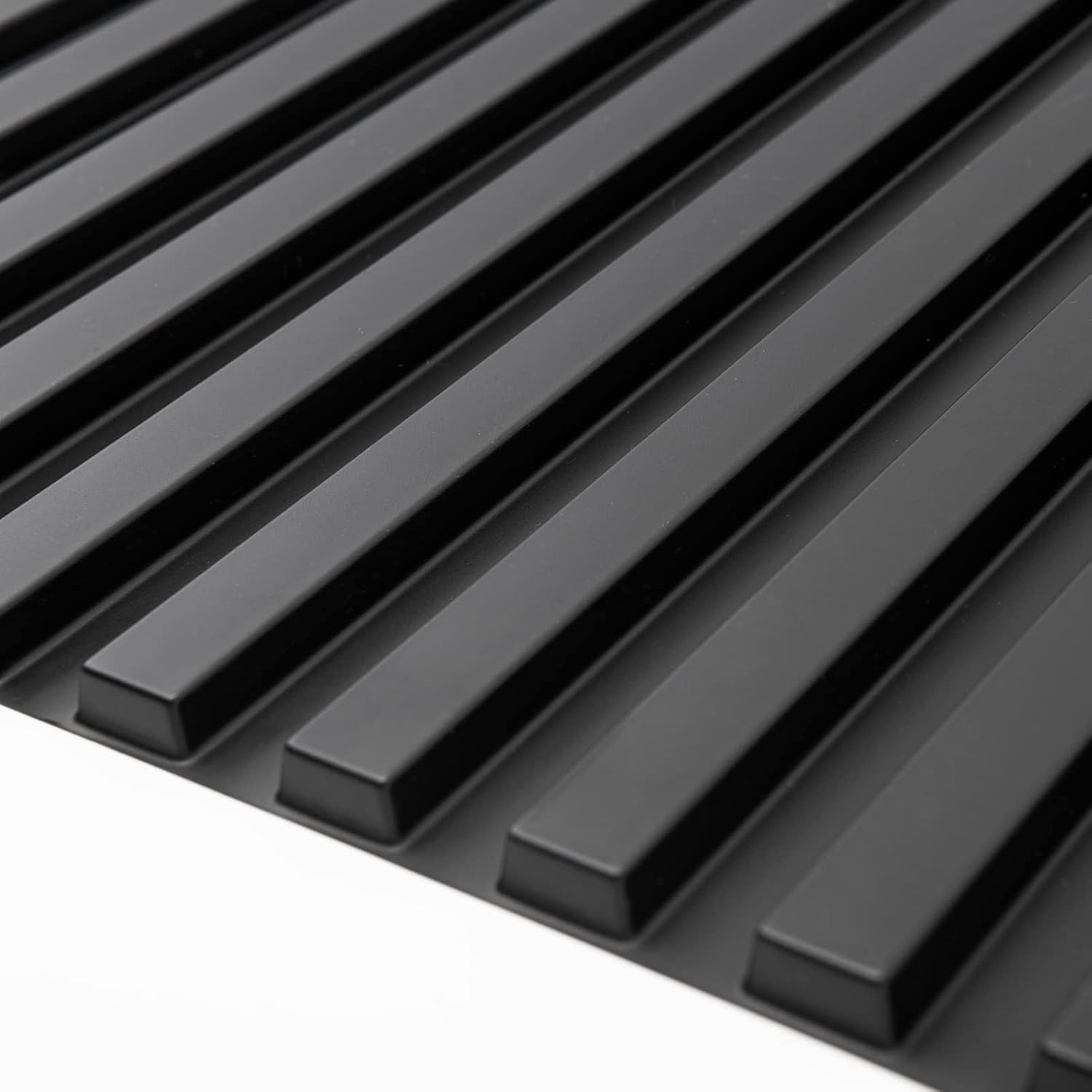 Versatile Black PVC 3D Slat Wall Panel Pack – 12 Tiles, 32 Sq.Ft. Coverage