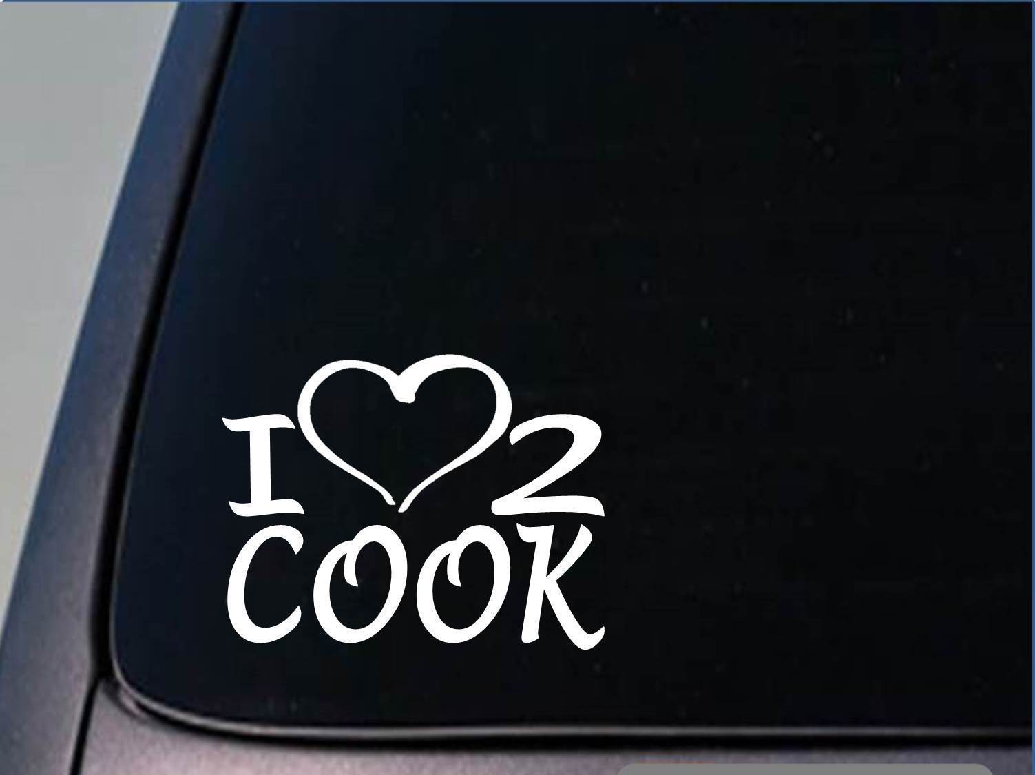 I heart to cook sticker *H189* 8 inch wide vinyl cooking chef decal