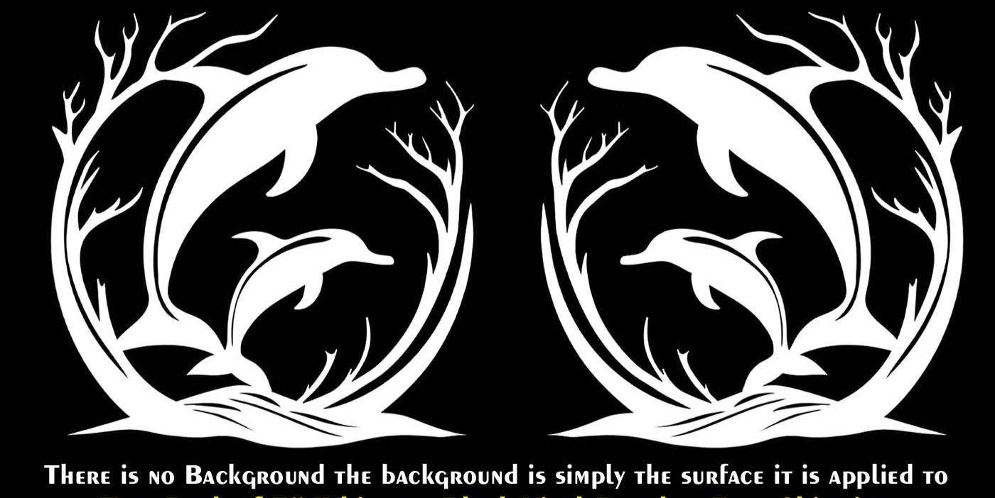 Dolphins Graphic 5″ Pair Mirrored Vinyl Decal Car Window Door Any Flat Surface