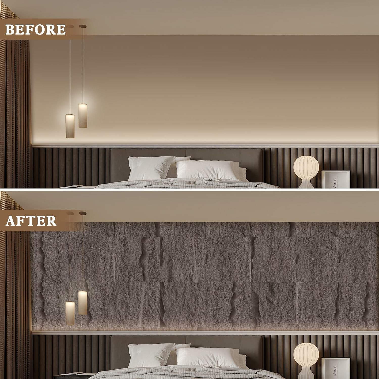 8 PCS 3D Faux Stone Wall Panels for Stunning DIY Home Decor