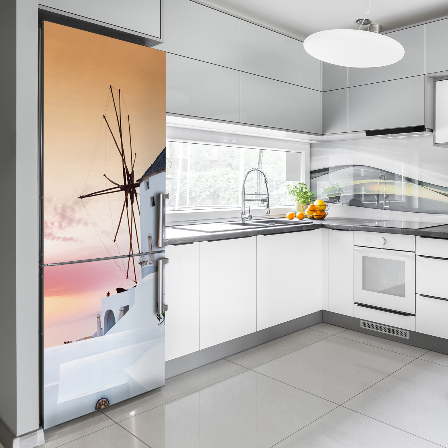 Magnet Sticker Refrigerator removable Architecture Santorini Greece