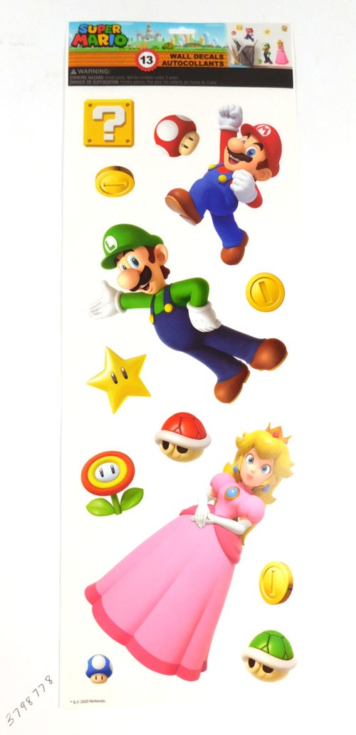 2020 Nintendo Super Mario Wall Decals Autocollants 13-decals.