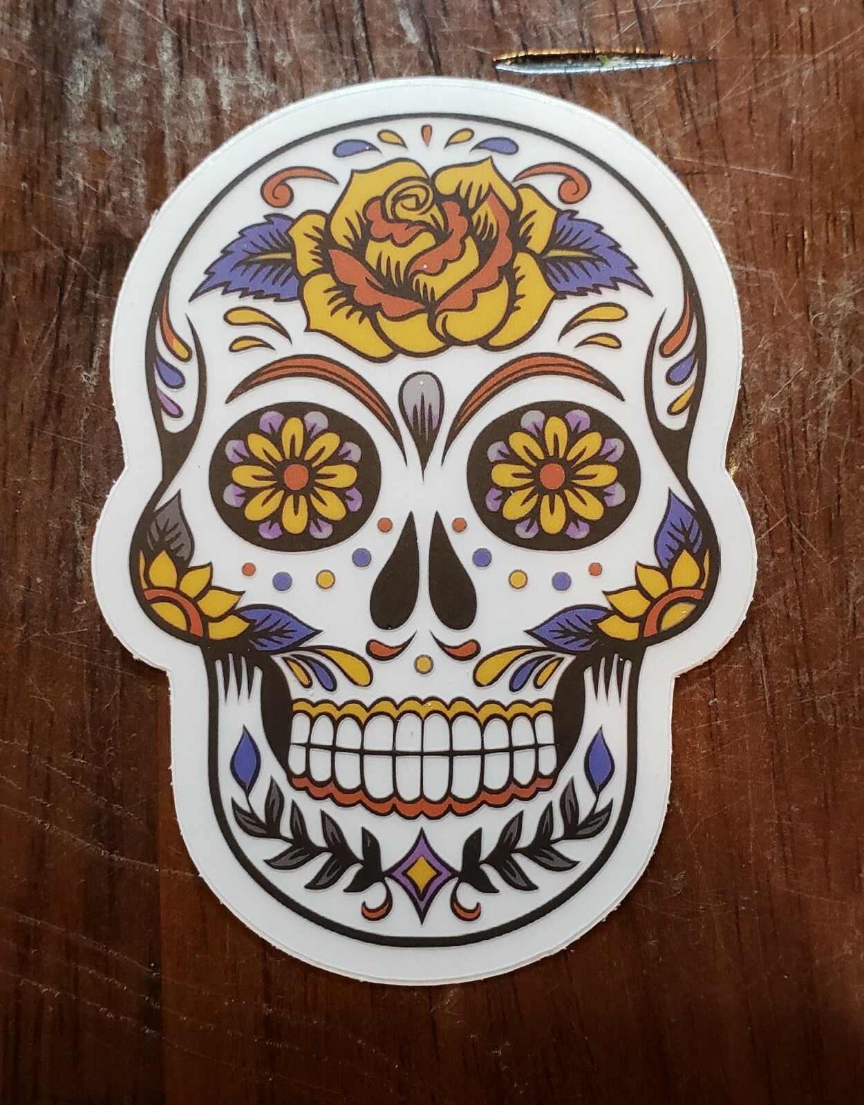 SUGAR SKULL DIA DE LOS MUERTOS Sticker UV Resistant Vinyl 3″