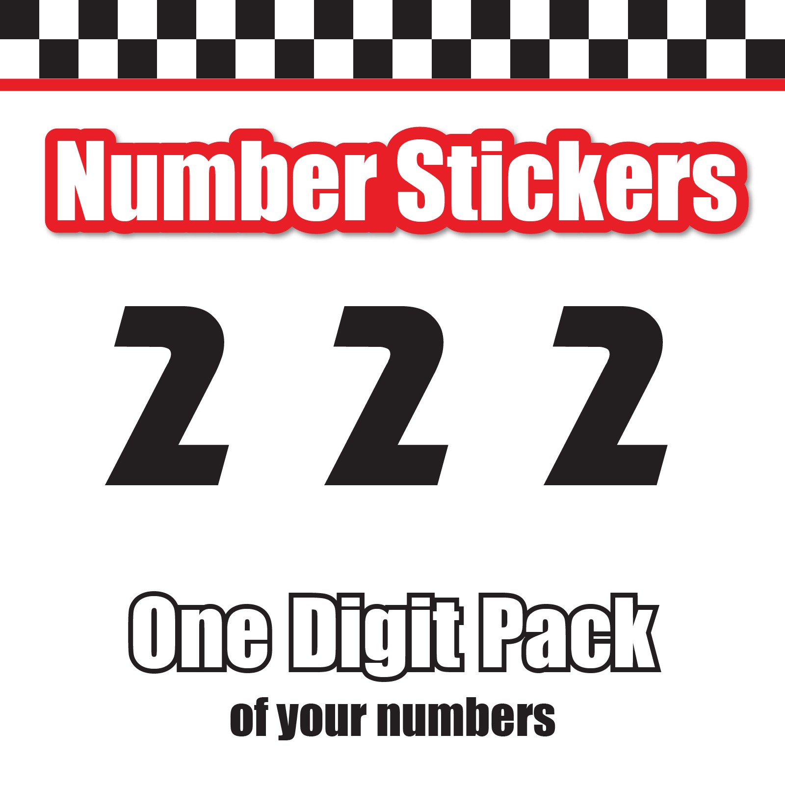 3 Digit Single Number Stickers Custom Decal Locker Door 3pcs Revue