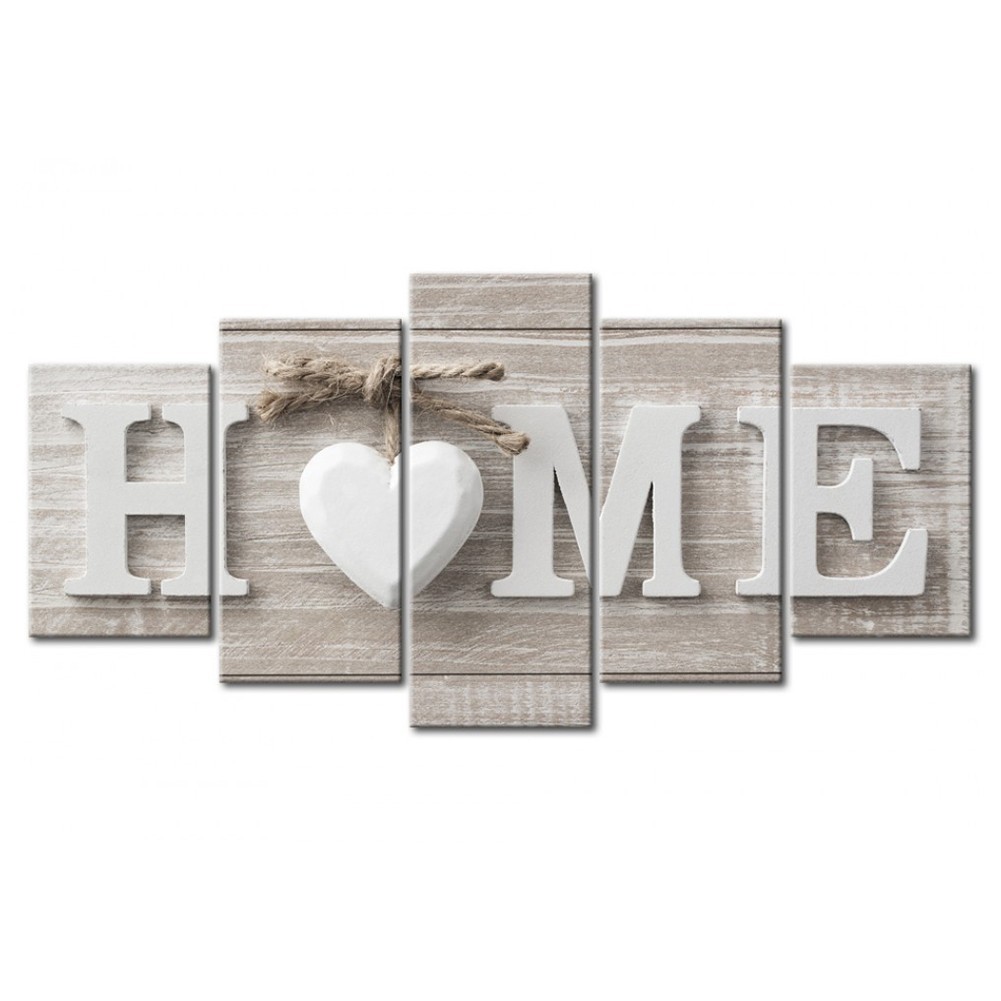 Unframed HOME Sign Canvas Wall Art Prints 5 Pieces For Stylish Home Decor