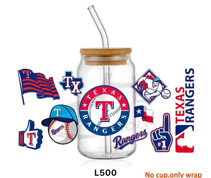 TEXAS Baseball Team UV DTF Transfer Sticker Cup Wrap DIY Glasses Bottles