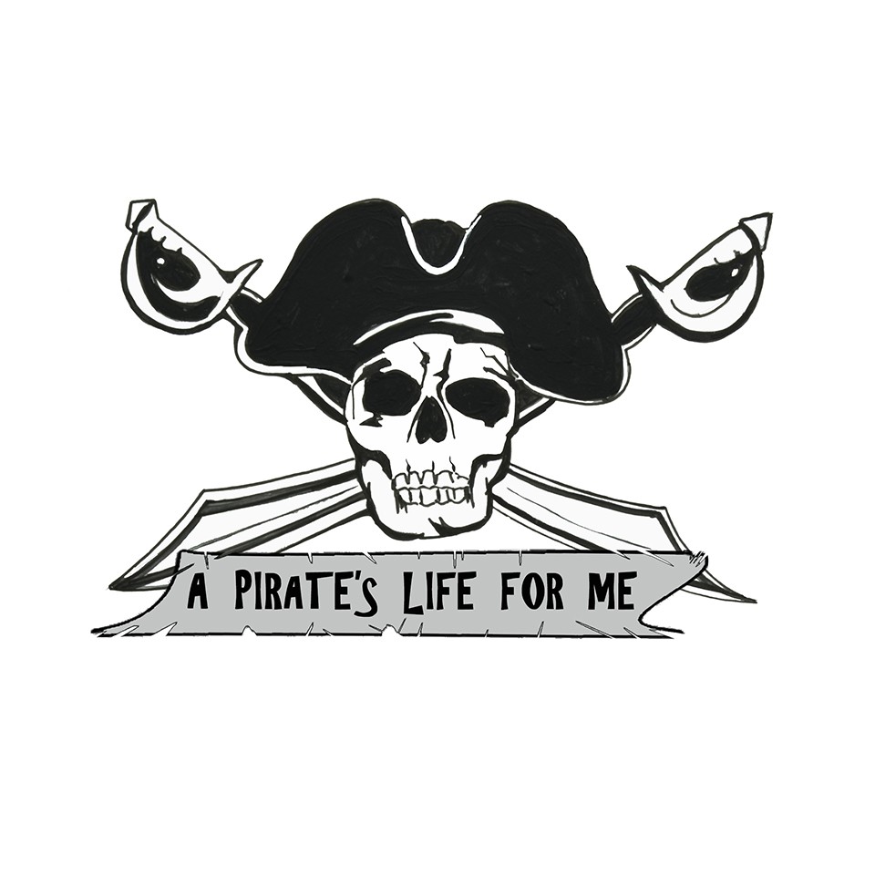 “Pirate’s Life For Me” – Pirate Skull Cross Swords – Vinyl Decal – Car Truck RV