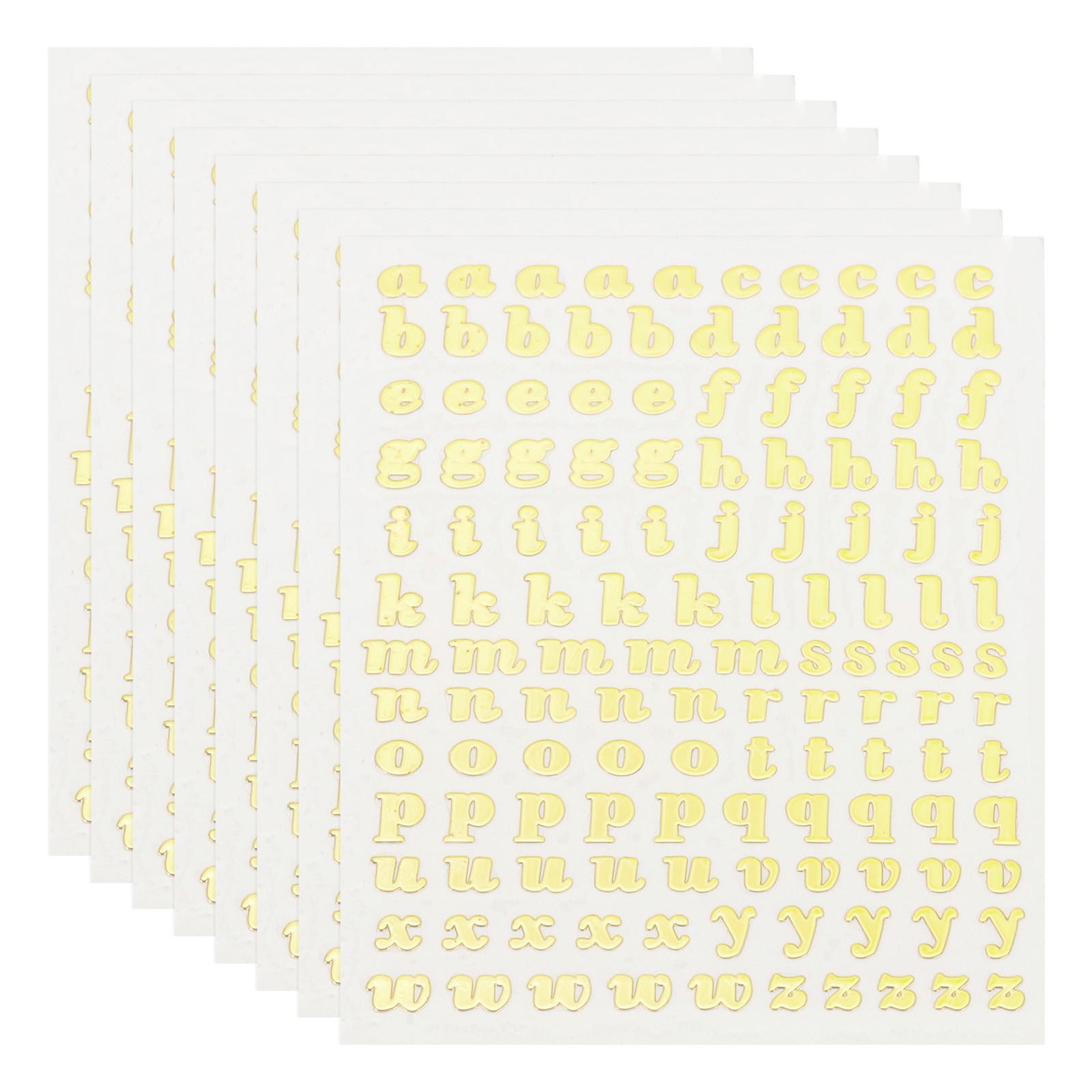 Glitter Letters Sticker 1040 Pcs 8 Sheets 0.18 Inch Self Adhesive Stickers Gold