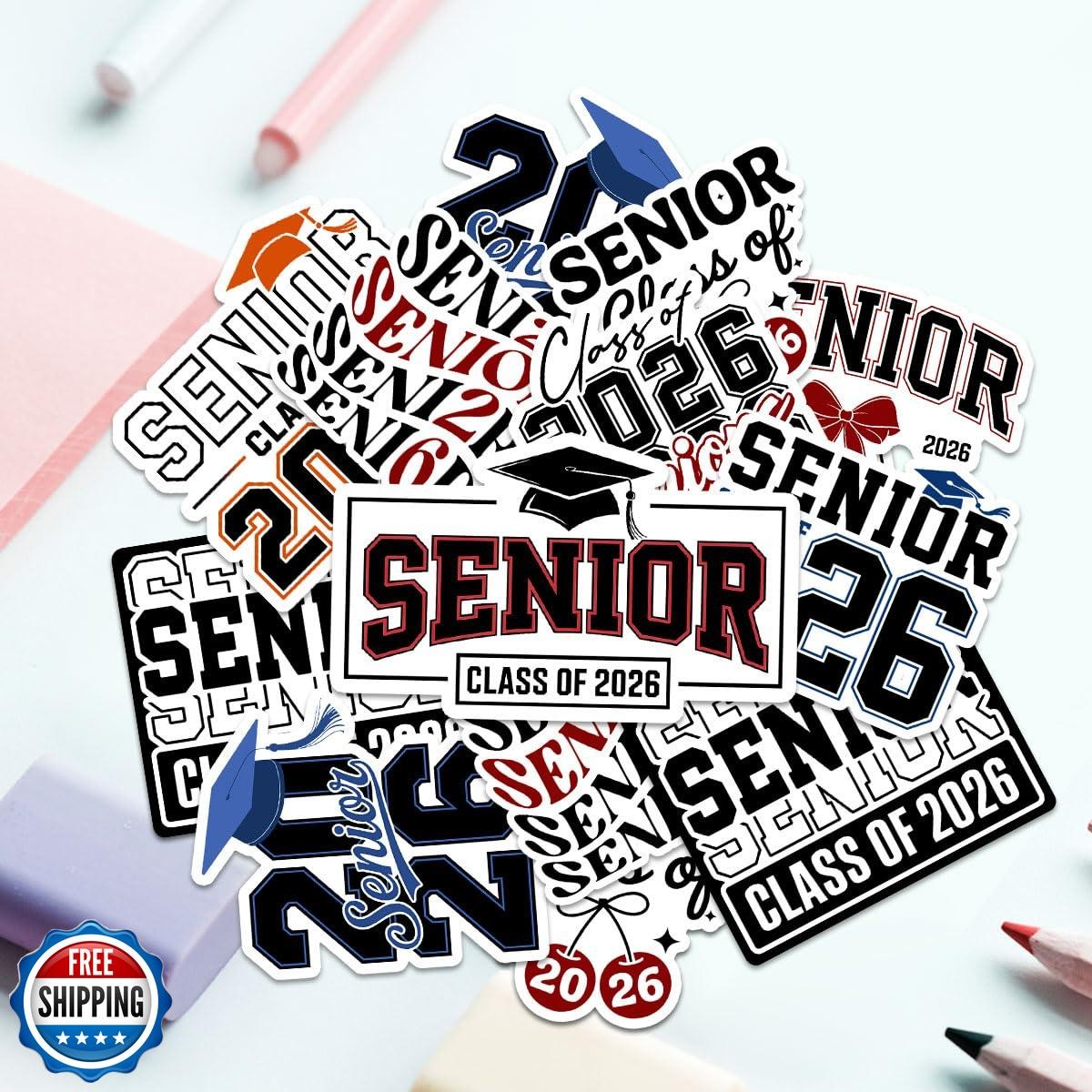 10 Pcs Senior Class of 2026 Stickers Graduation Vinyl Decals Waterproof for L